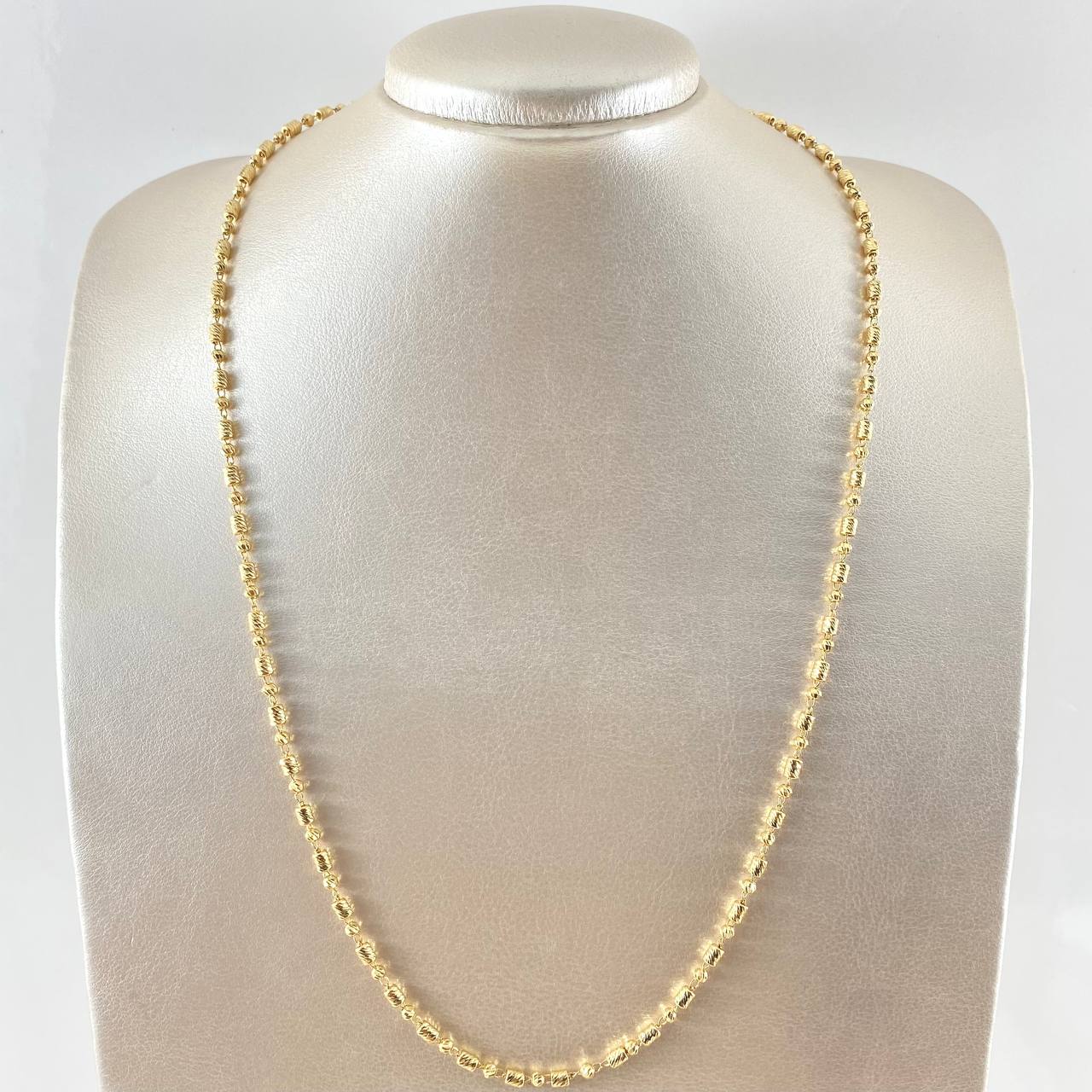 Cadena Militar Cilindro 10.9gr / 60cm / Oro Amarillo 18K