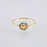 Anillo Circulo Corazon 1.1 g / T7 1/2 Oro Amarillo 18K