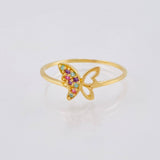 Anillo Mariposa Silueta 1.1gr / T7 / Oro Amarillo 18K