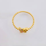 Anillo Mariposa Mate 1.35gr / T7 / Oro Amarillo 18K