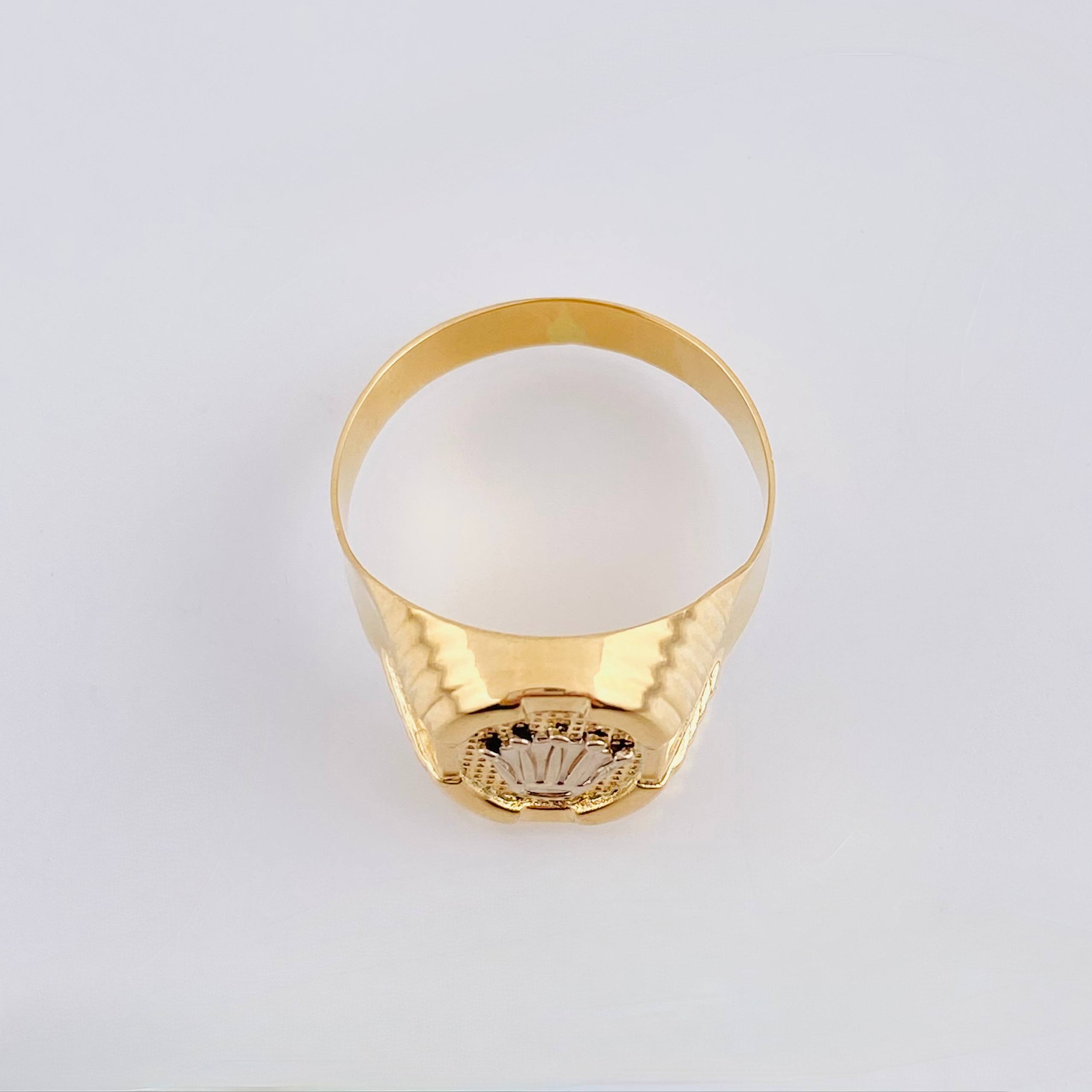 Anillo Corona Rx 3.8gr / T12 / Dos Oros Amarillo Blanco 18K ©