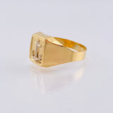 Anillo Marco Ancla 3.45g / T10 Dos Oros Amarillo Blanco 18K