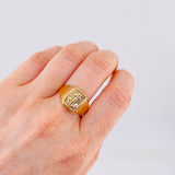 Anillo Marco Ancla 3.55gr / T11 1/2 / Dos Oros Amarillo Blanco 18K
