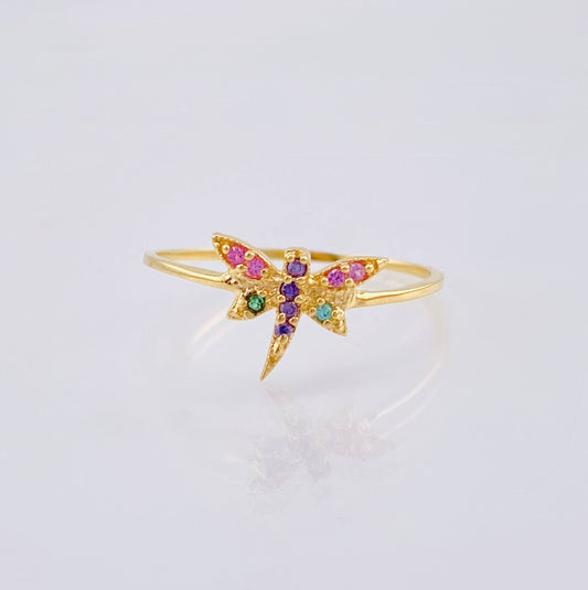 Anillo Libelula 0.9gr / T7 / Oro Amarillo 18K