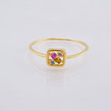 Anillo Recuadro Triqui 0.9gr / T6 1/2 / Oro Amarillo 18K