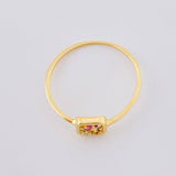 Anillo Recuadro Triqui 0.9 g / T4 1/2 Oro Amarillo 18K