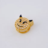Herraje Emoji Diablo Cachos Negro 1.05gr / 0.8cm / Oro Amarillo 18K