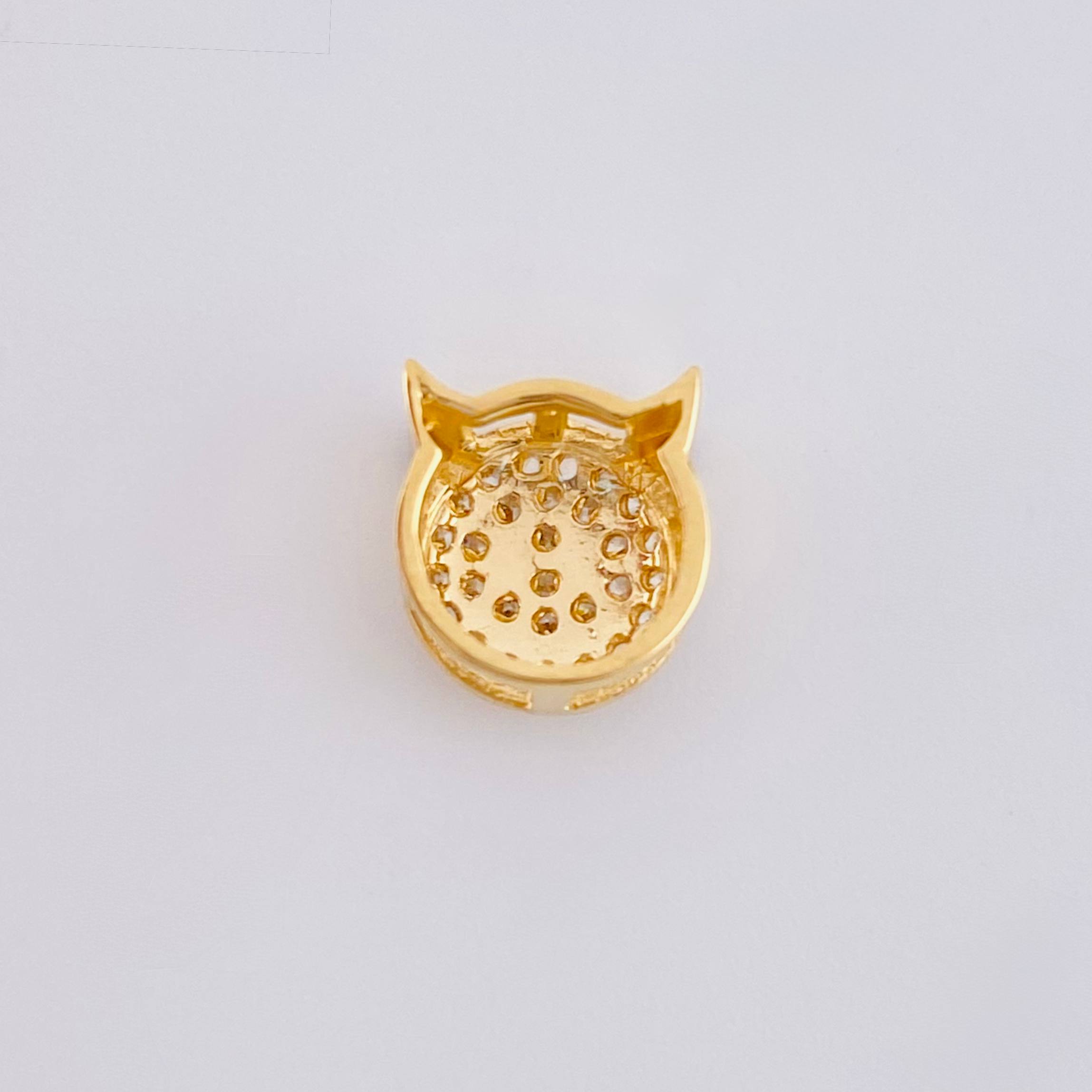 Herraje Emoji Diablo Cachos Negros 1.1gr / 0.8cm / Oro Amarillo 18K