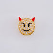 Herraje Emoji Diablo Cachos Rojos 1.05gr / 0.8cm / Oro Amarillo 18K