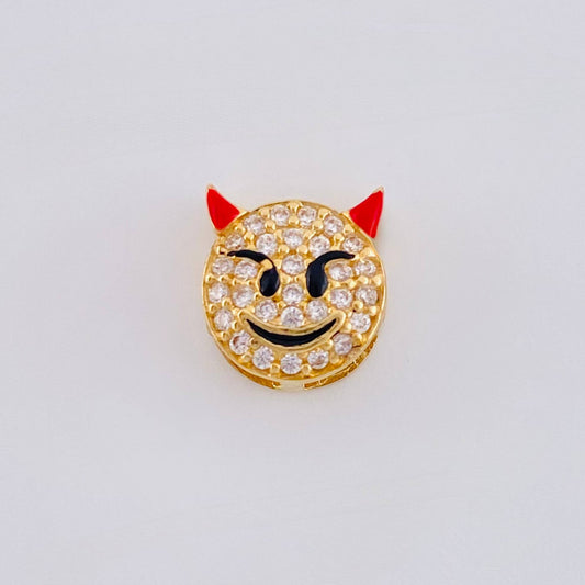 Herraje Emoji Diablo Cachos Rojos 1.05gr / 0.8cm / Oro Amarillo 18K
