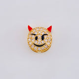 Herraje Emoji Diablo Cachos Rojos 1.05gr / 0.8cm / Oro Amarillo 18K