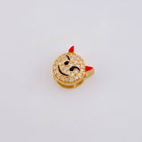 Herraje Emoji Diablo Cachos Rojos 1.05gr / 0.8cm / Oro Amarillo 18K