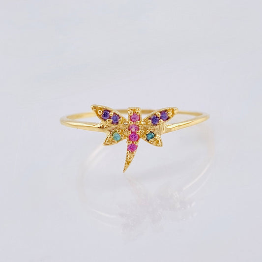 Anillo Libelula 1gr / T7 1/4 / Oro Amarillo 18K