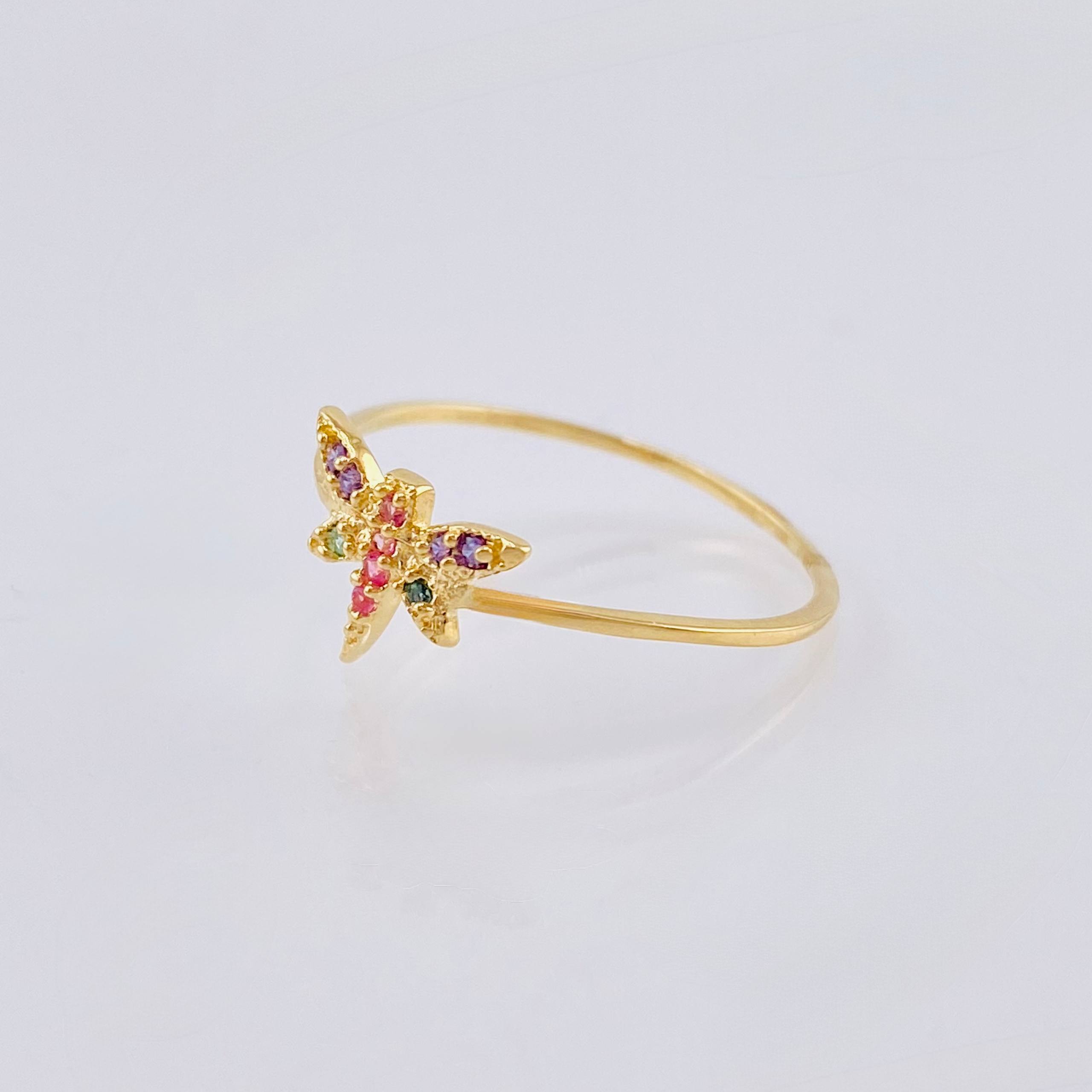 Anillo Libelula 0.9 g / T5 1/2 Oro Amarillo 18K