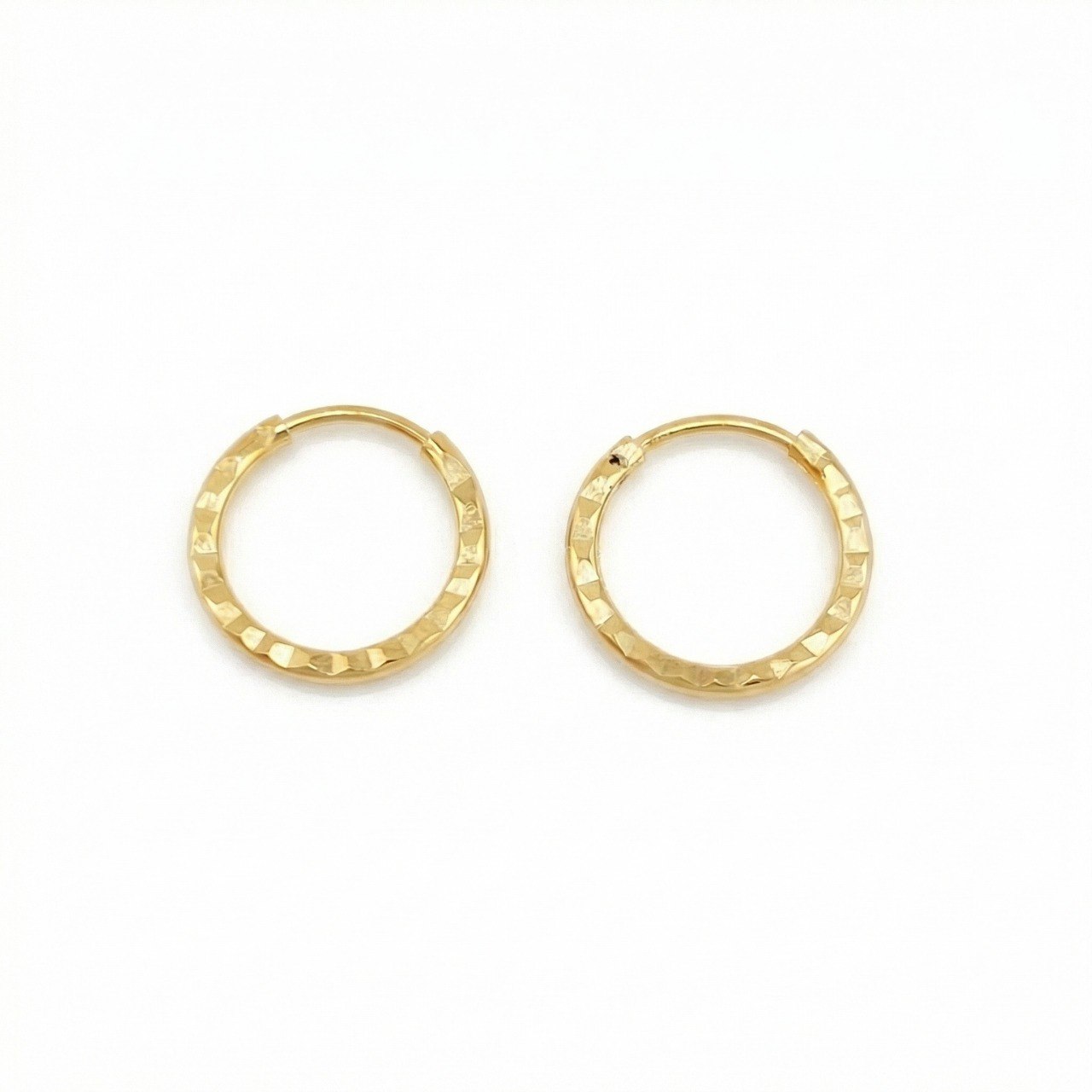 Candongas Aro Diamantado 0.4gr / 1cm / Oro Amarillo 18K ©