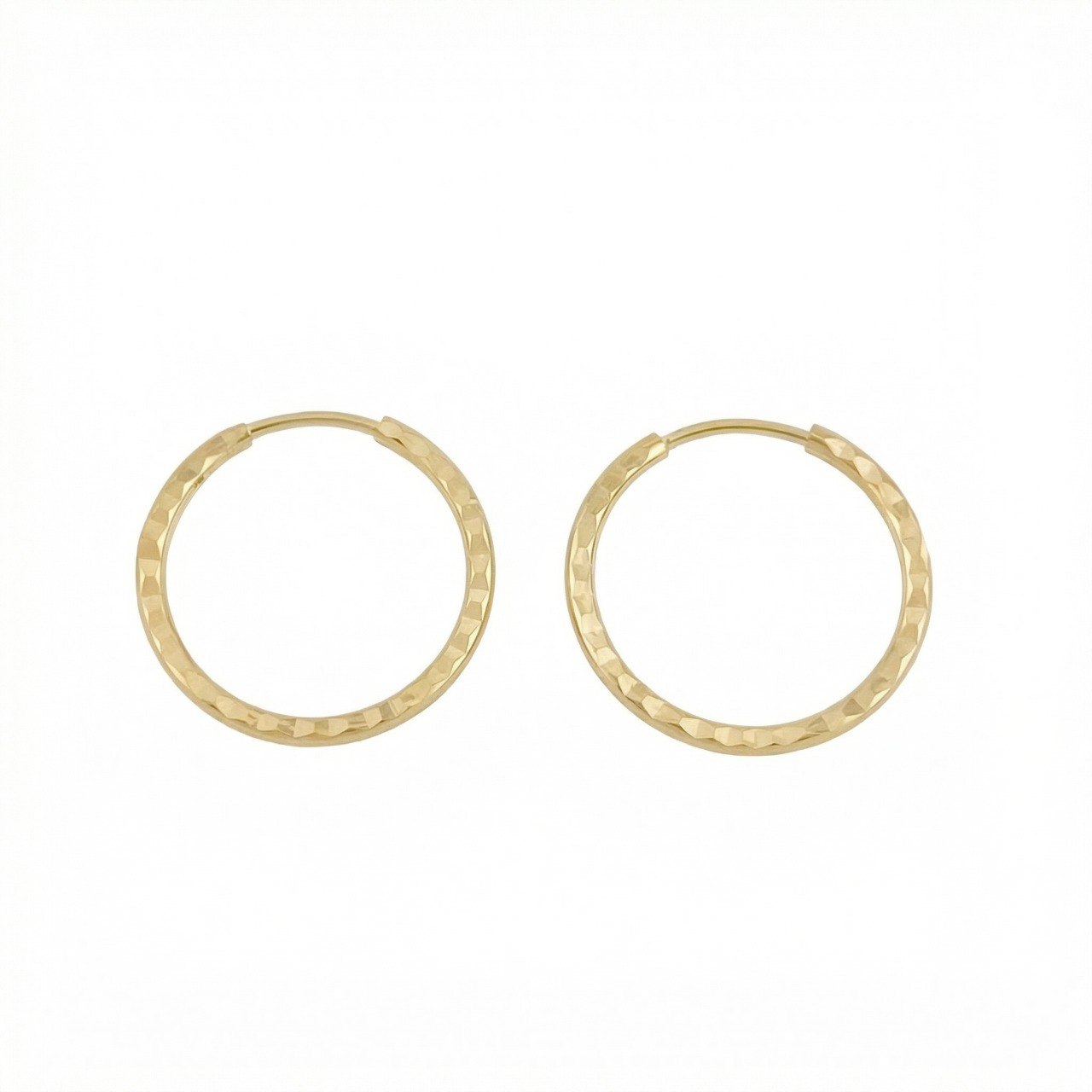 Candongas Aro Diamantado 0.7gr / 1.6cm / Oro Amarillo 18K *