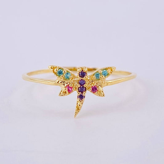 Anillo Libelula 1gr / T7 3/4 / Oro Amarillo 18K