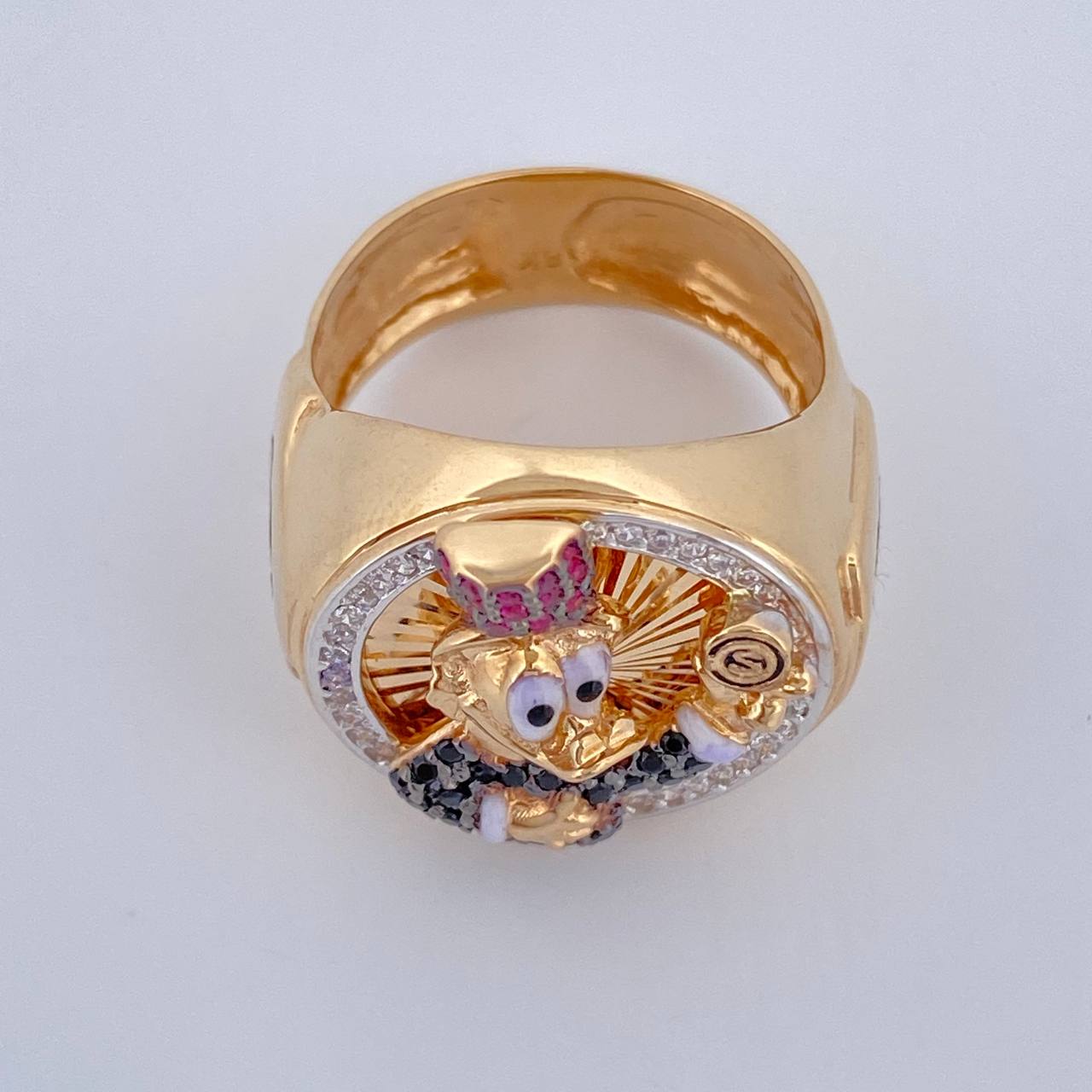 Anillo Pato Inspirado 9.2gr / T9 1/2 / Tres Oros 18K $