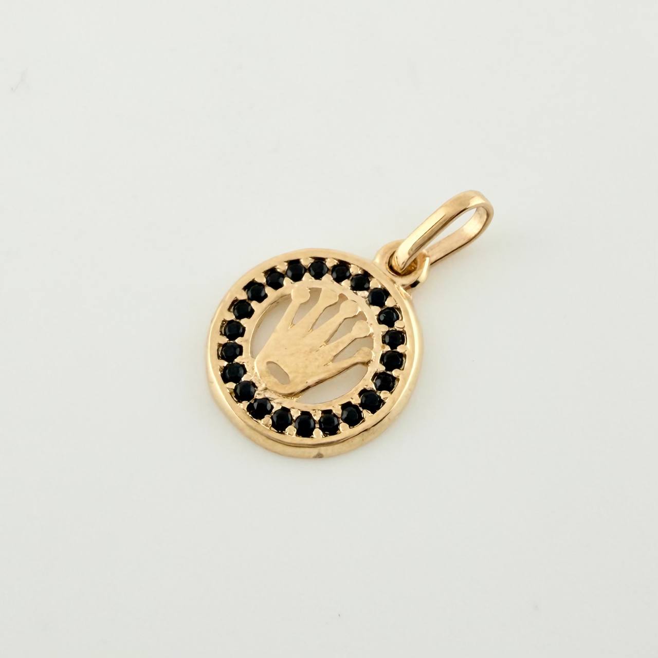 Dije Medalla Corona 1.05gr / 1.7cm / Oro Amarillo 18K