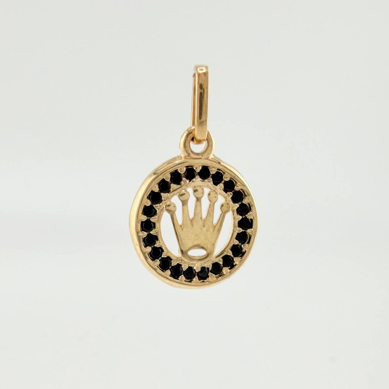 Dije Medalla Corona 1.05gr / 1.7cm / Oro Amarillo 18K