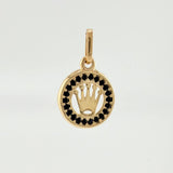 Dije Medalla Corona 1.05gr / 1.7cm / Oro Amarillo 18K