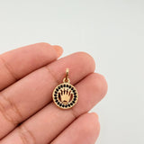 Dije Medalla Corona 1.05gr / 1.7cm / Oro Amarillo 18K