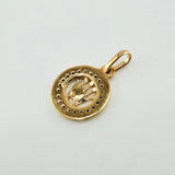 Dije Medalla Corona 1.05gr / 1.7cm / Oro Amarillo 18K