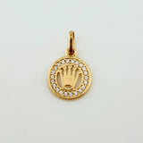 Dije Medalla Corona 1gr / 1.7cm / Oro Amarillo 18K
