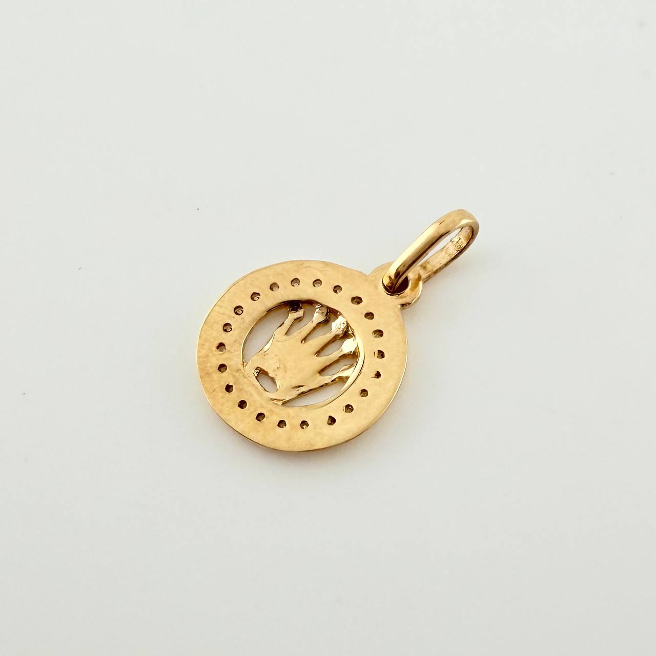 Dije Medalla Corona 1gr / 1.7cm / Oro Amarillo 18K