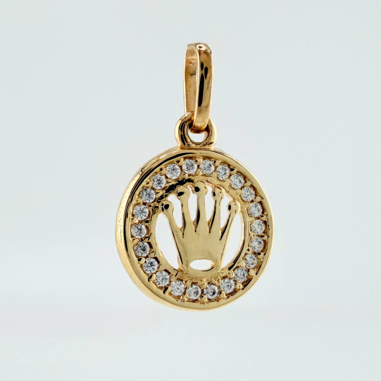 Dije Medalla Corona 1gr / 1.7cm / Oro Amarillo 18K