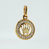 Dije Medalla Corona 1gr / 1.7cm / Oro Amarillo 18K