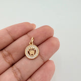 Dije Medalla Corona 1.05gr / 1.7cm / Oro Amarillo 18K