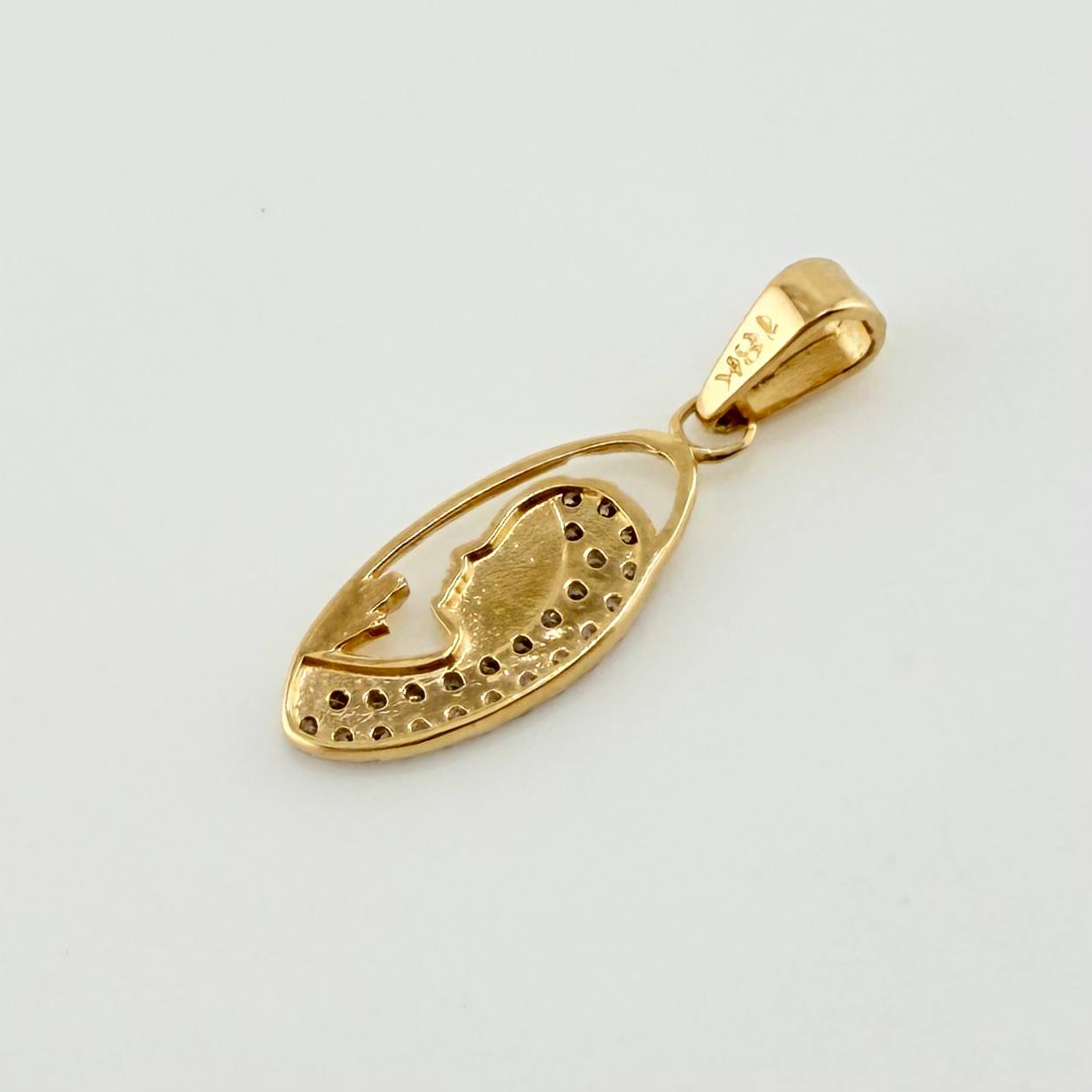 Dije Virgen Maria 1.1gr / 2.4cm / Dos Oros Amarillo Blanco 18K ©