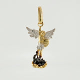 Dije San Miguel Arcangel 1gr / 2.3cm / Dos Oros Amarillo Blanco 18K