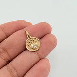 Dije Medalla Texturizada Corona 1gr / 1.8cm / Oro Amarillo 18K