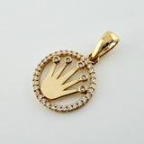 Dije Marco Circular Corona 1.7gr / 2.3cm / Oro Amarillo 18K