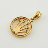 Dije Marco Circular Corona 1.7gr / 2.3cm / Oro Amarillo 18K