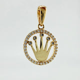 Dije Marco Circular Corona 1.7gr / 2.3cm / Oro Amarillo 18K