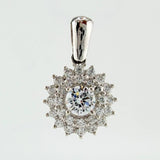 Dije Flor Tupida 1.7gr / 1.7cm / Oro Blanco 18K