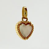 Dije Corazon Blanco 1.05gr / 1.4cm / Oro Amarillo Nac.Esp. 18K