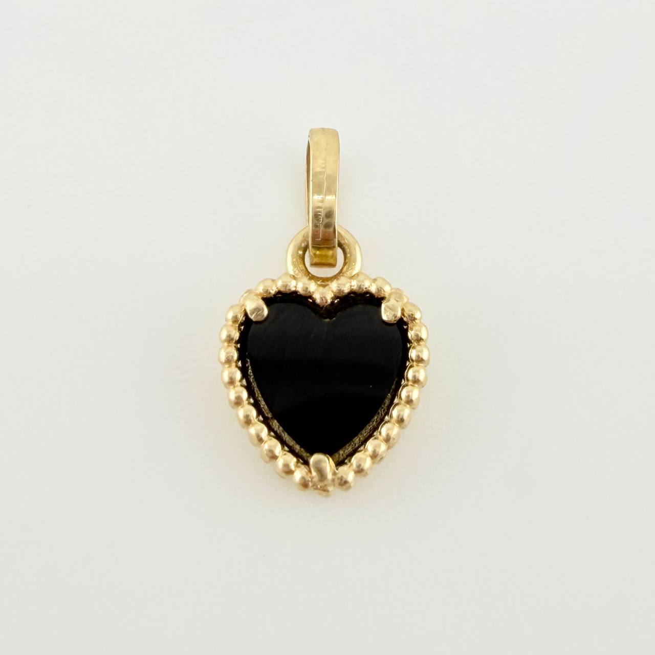 Dije Corazon Negro 1gr / 1.4cm / Oro Amarillo Nac.Esp. 18K