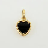 Dije Corazon Negro 1gr / 1.4cm / Oro Amarillo Nac.Esp. 18K