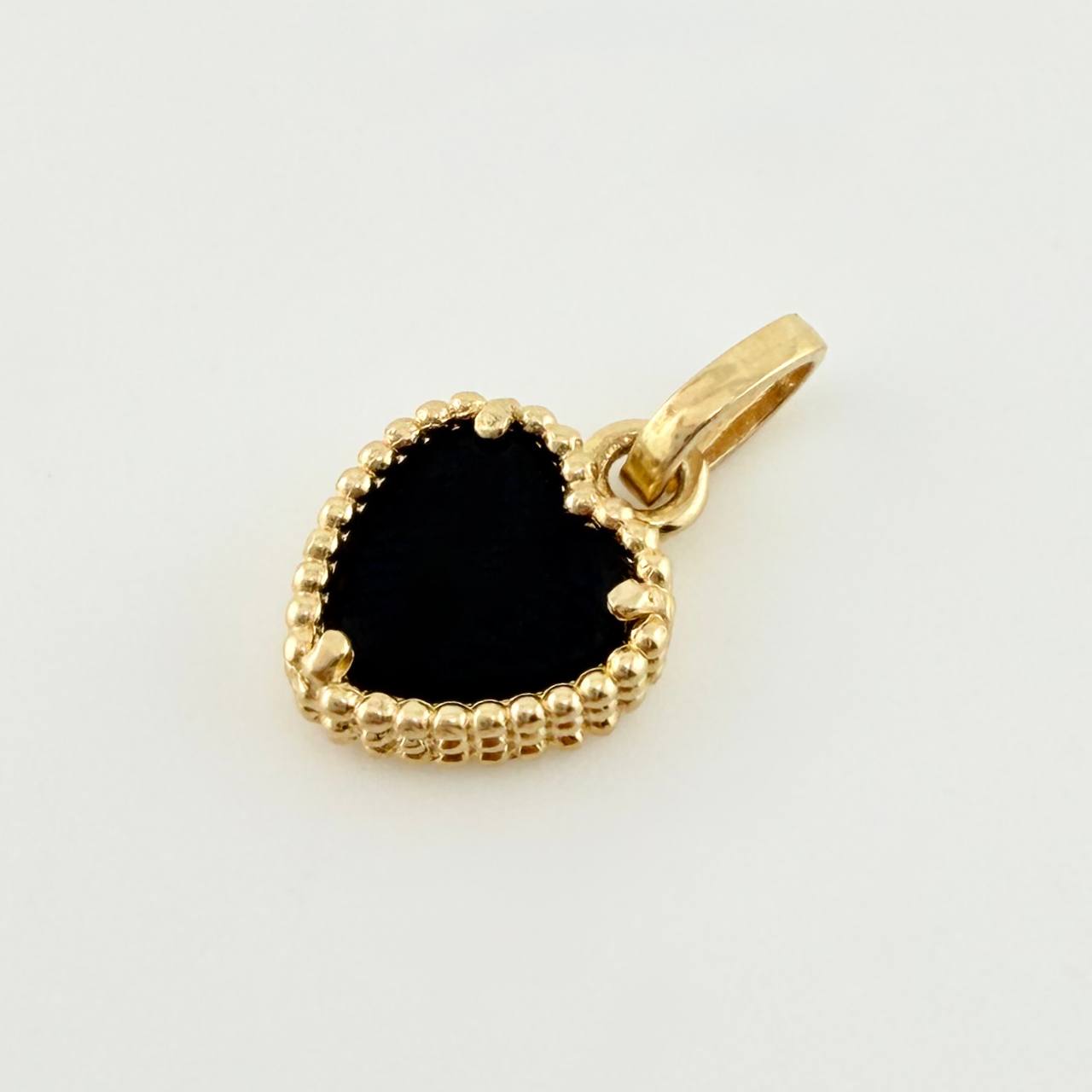 Dije Corazon Negro 1gr / 1.4cm / Oro Amarillo Nac.Esp. 18K