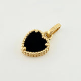 Dije Corazon Negro 1gr / 1.4cm / Oro Amarillo Nac.Esp. 18K