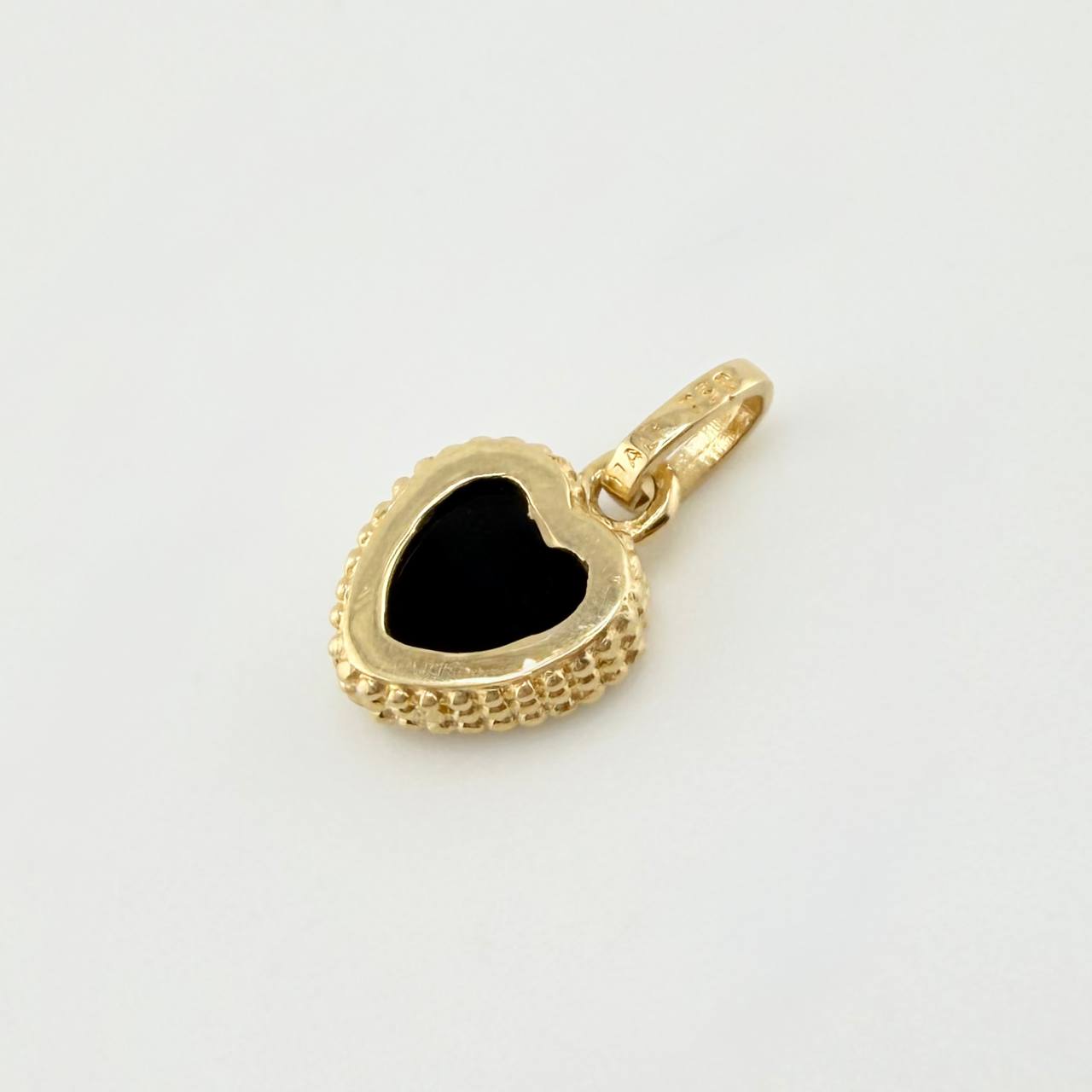 Dije Corazon Negro 1gr / 1.4cm / Oro Amarillo Nac.Esp. 18K