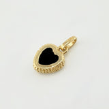 Dije Corazon Negro 1gr / 1.4cm / Oro Amarillo Nac.Esp. 18K