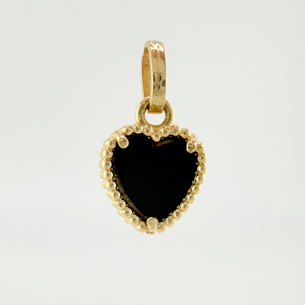 Dije Corazon Negro 1gr / 1.4cm / Oro Amarillo Nac.Esp. 18K