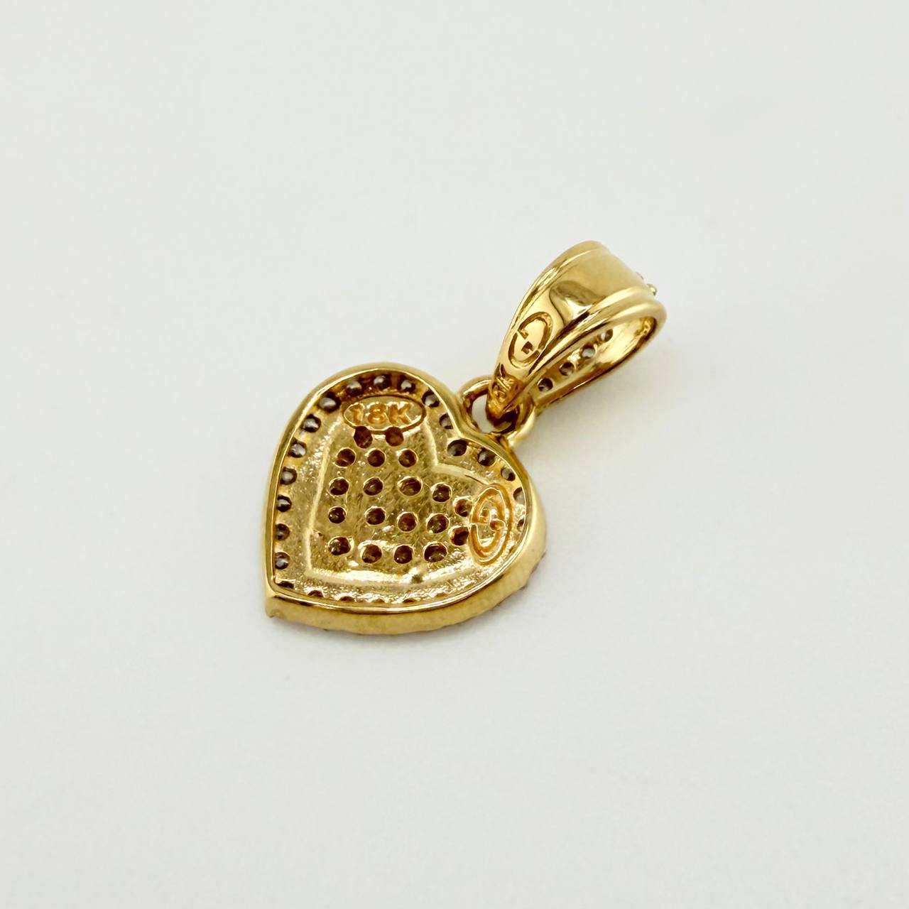 Dije Corazon Tupido 1.45gr / 1.8cm / Dos Oros Amarillo Blanco 18K