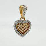 Dije Corazon Tupido 1.45gr / 1.8cm / Dos Oros Amarillo Blanco 18K