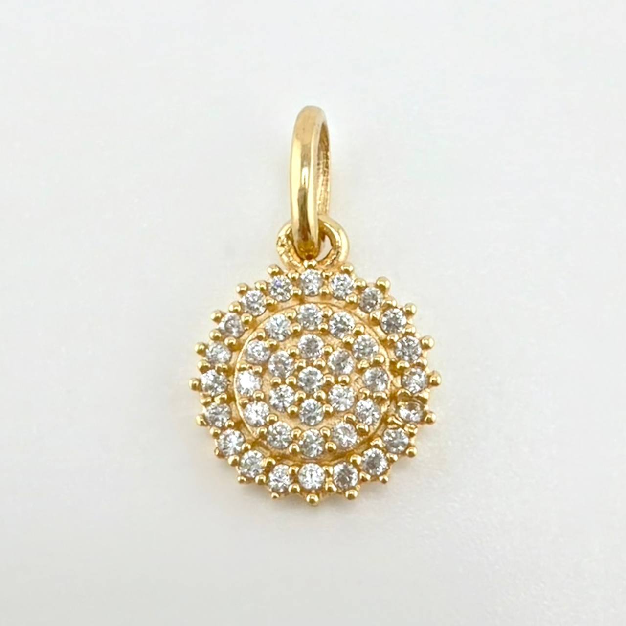 Dije Circulo Tupido 0.85gr / 1.5cm / Oro Amarillo 18K